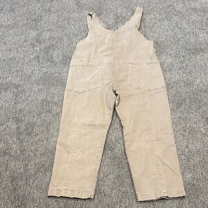Zenana Outfitters Light Beige Denim Overalls